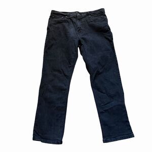 Urban Star Jeans Mens 38x32” Black Cotton Denim Straight Workwear Travel Stretch